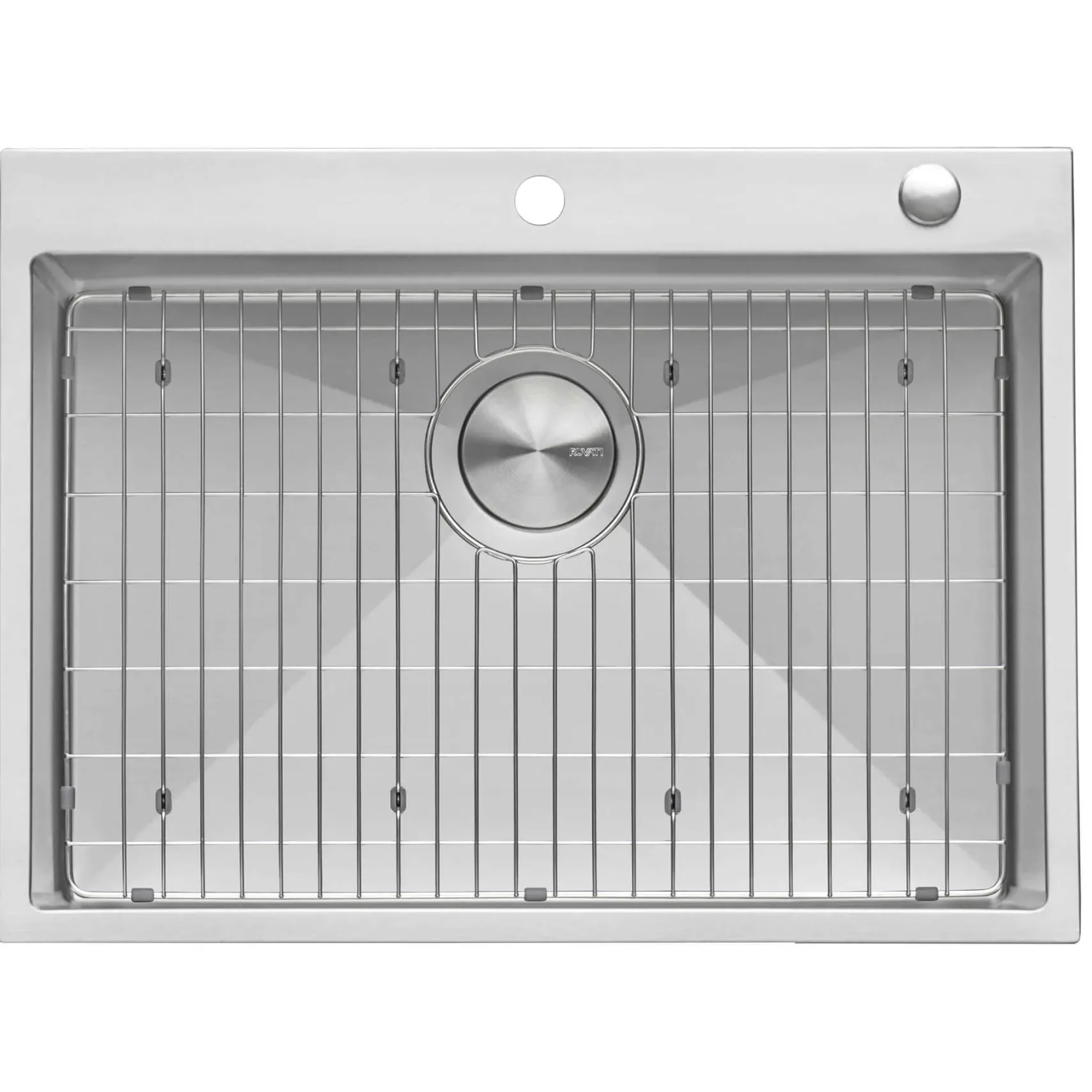 Ruvati Tirana Pro 27 x 20 inch Drop-in 16 Gauge Stainless Steel Rounded Corners Topmount Kitchen Sink Single Bowl, 16, RVH8017