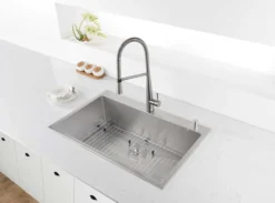 Ruvati Tirana Pro 27 x 20 inch Drop-in 16 Gauge Stainless Steel Rounded Corners Topmount Kitchen Sink Single Bowl, 16, RVH8017