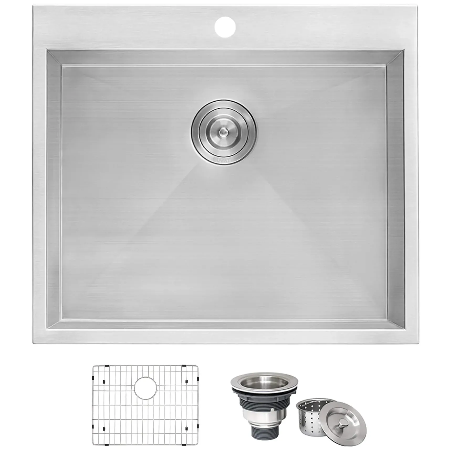 Ruvati Topmount Laundry 22" x 22" x 12" Deep Utility Sink 16 Gauge Stainless Steel, RVU6022