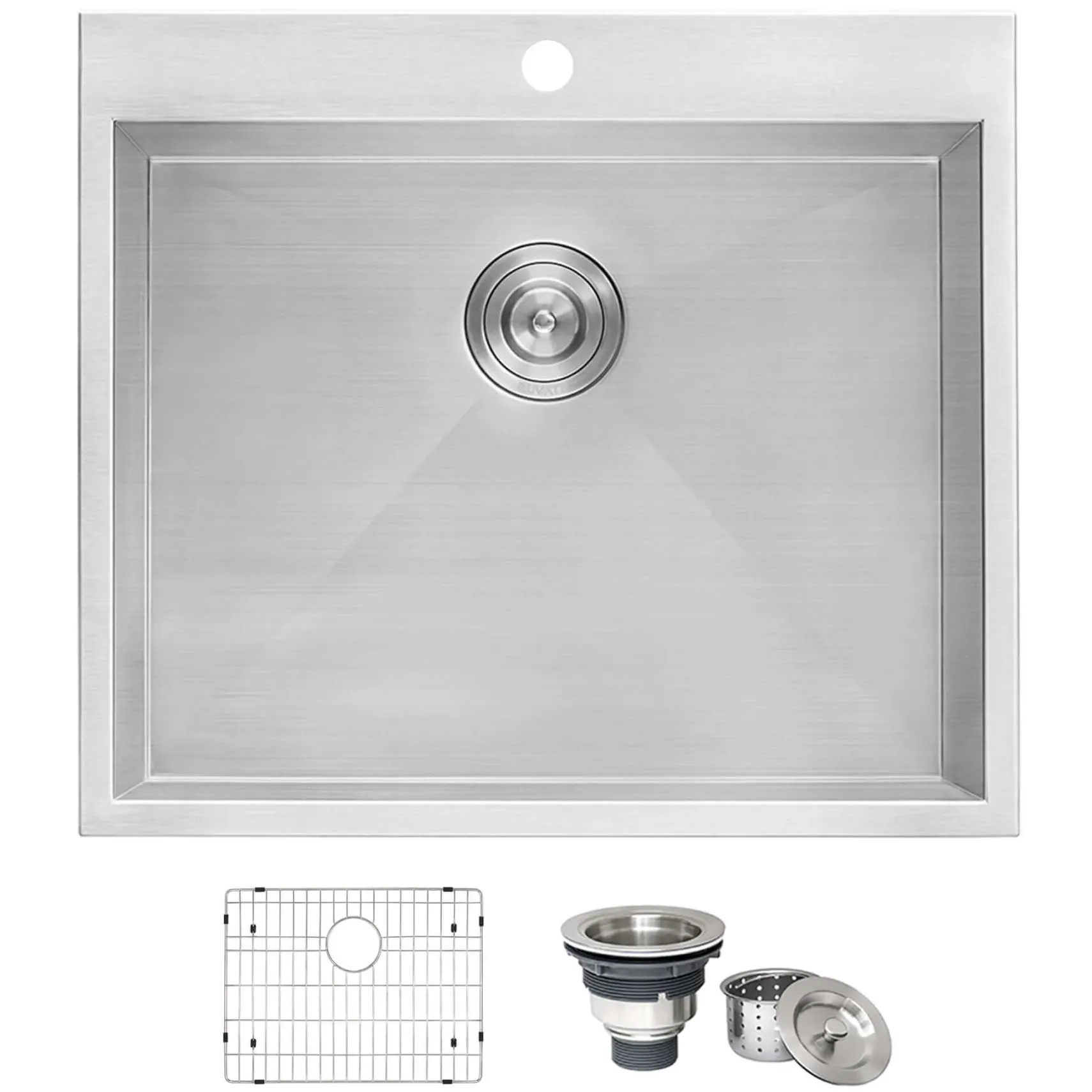 Ruvati Topmount Laundry Utility Sink 25" x 22" x 12" Deep 16 Gauge Stainless Steel, RVU6010