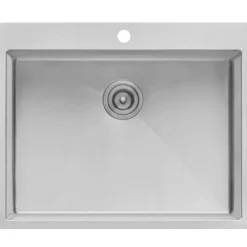 Ruvati Topmount Laundry Utility Sink 27 x 22 x 12 inch Rounded Corners Deep 16 Gauge Stainless Steel, RVU6027