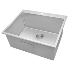 Ruvati Topmount Laundry Utility Sink 27 x 22 x 12 inch Rounded Corners Deep 16 Gauge Stainless Steel, RVU6027