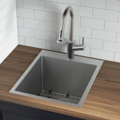 Ruvati Topmount Laundry Utility Sink 18 x 22 x 12 inch Rounded Corners Deep 16 Gauge Stainless Steel, RVU6018