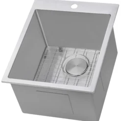 Ruvati Topmount Laundry Utility Sink 18 x 22 x 12 inch Rounded Corners Deep 16 Gauge Stainless Steel, RVU6018