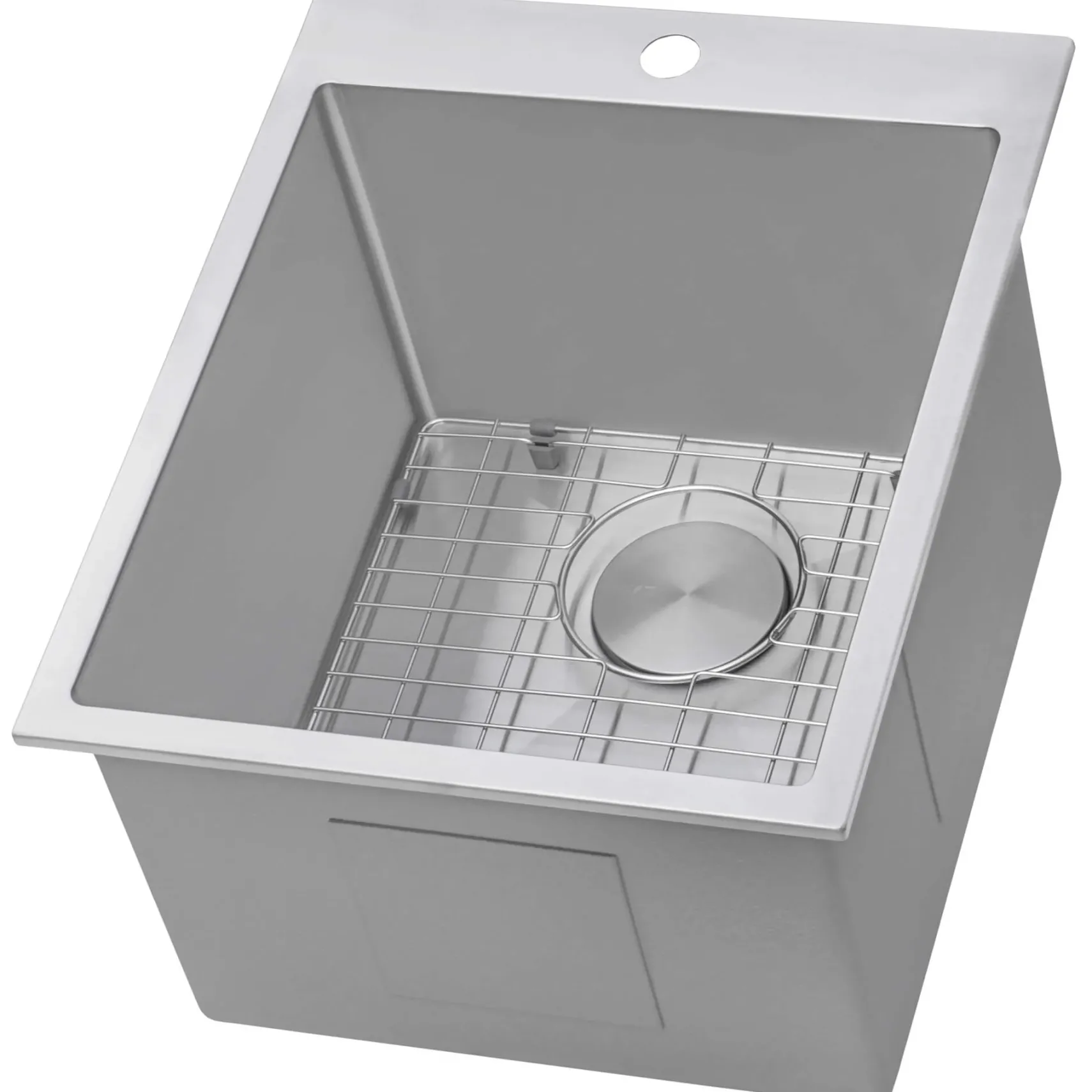 Ruvati Topmount Laundry Utility Sink 18 x 22 x 12 inch Rounded Corners Deep 16 Gauge Stainless Steel, RVU6018
