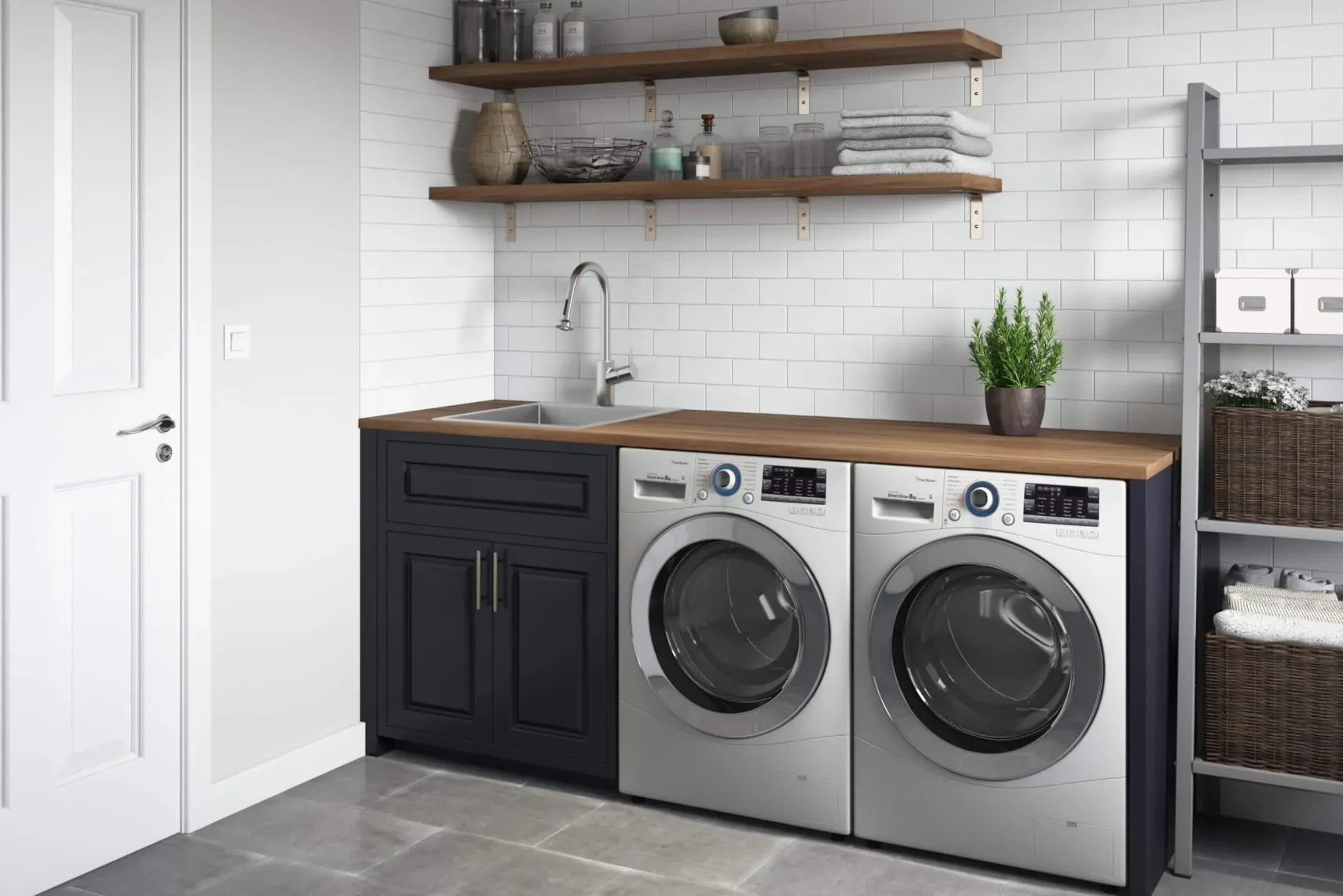 Ruvati Topmount Laundry Utility Sink 18 x 22 x 12 inch Rounded Corners Deep 16 Gauge Stainless Steel, RVU6018