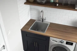 Ruvati Topmount Laundry Utility Sink 18 x 22 x 12 inch Rounded Corners Deep 16 Gauge Stainless Steel, RVU6018