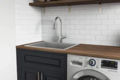 Ruvati Topmount Laundry Utility Sink 25 x 22 x 12 inch Rounded Corners Deep 16 Gauge Stainless Steel, RVU6015