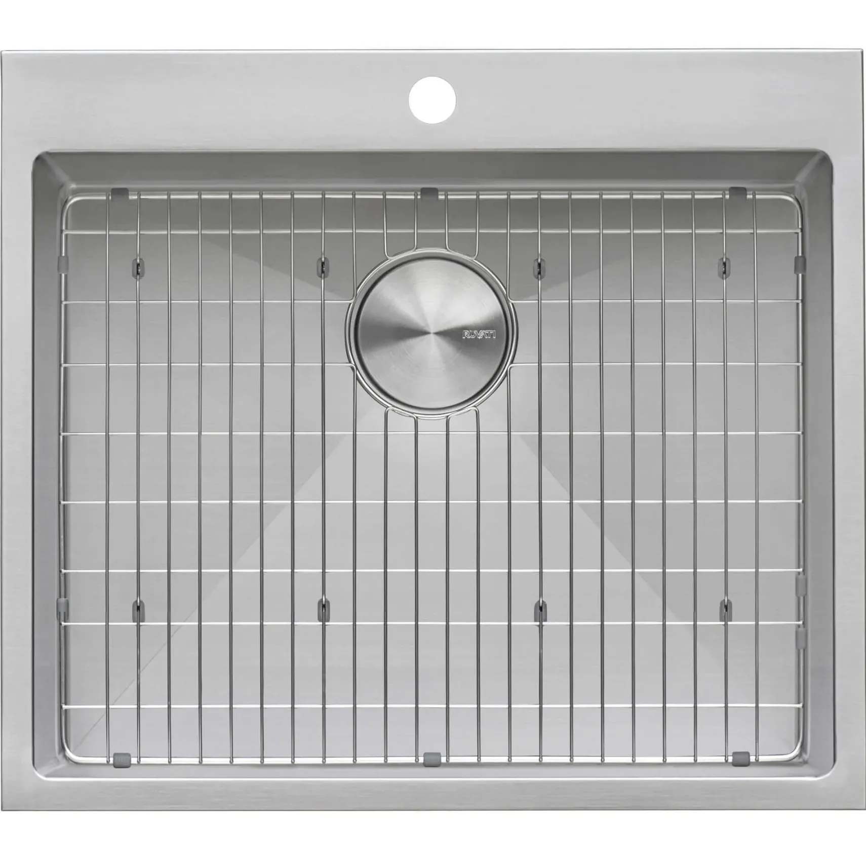 Ruvati Topmount Laundry Utility Sink 25 x 22 x 12 inch Rounded Corners Deep 16 Gauge Stainless Steel, RVU6015