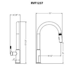 Ruvati Vestia Pull Down Kitchen Faucet, Brushed Gold, Single Lever, RVF1237SG