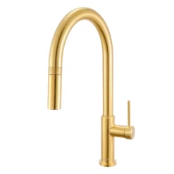 Ruvati Vestia Pull Down Kitchen Faucet, Brushed Gold, Single Lever, RVF1237SG