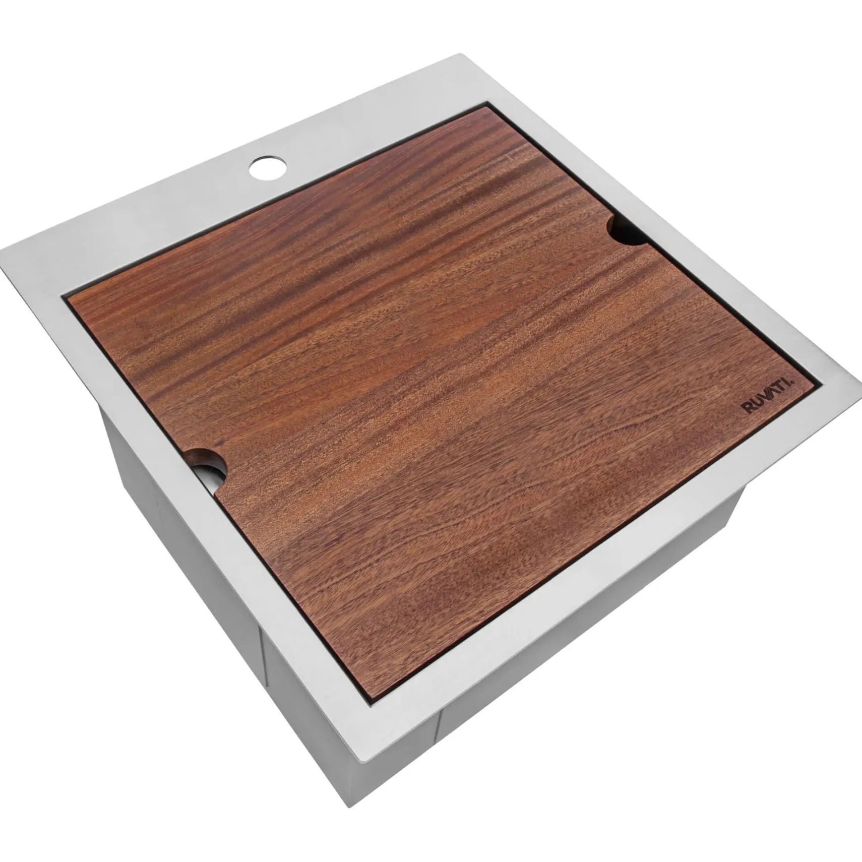 Ruvati Vino 21" Rectangle Stainless Steel Workstation Bar/Prep Sink, 16 Gauge, RVH8221