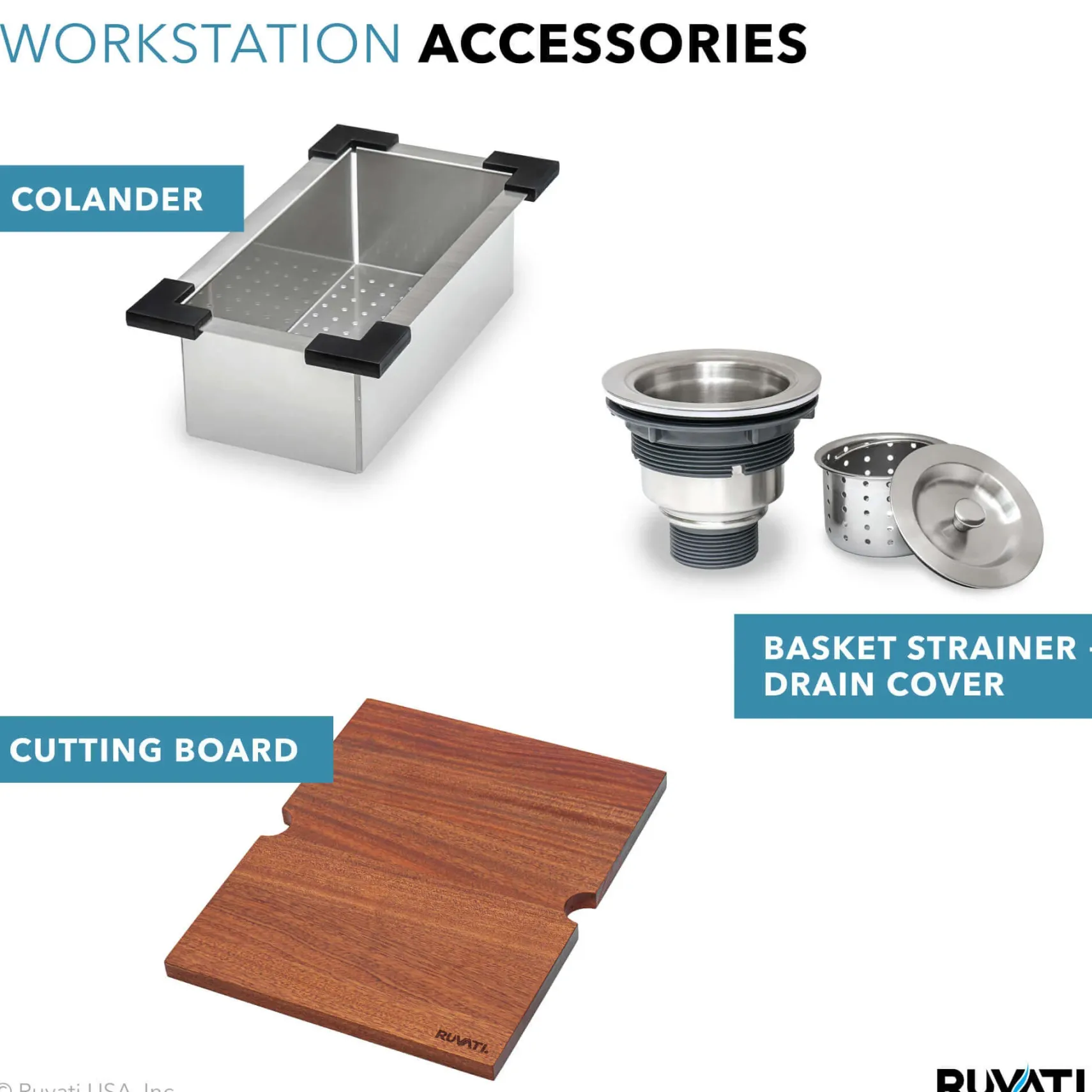 Ruvati Vino 15" Rectangle Stainless Steel Workstation Bar/Prep Sink, 16 Gauge, RVH8210