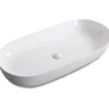 Ruvati Vista 32" Oval Vessel Porcelain Above Counter Bathroom Sink, White, RVB0432