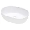 Ruvati Vista 24" Oval Vessel Porcelain Above Vanity Counter Bathroom Sink, White, RVB0424