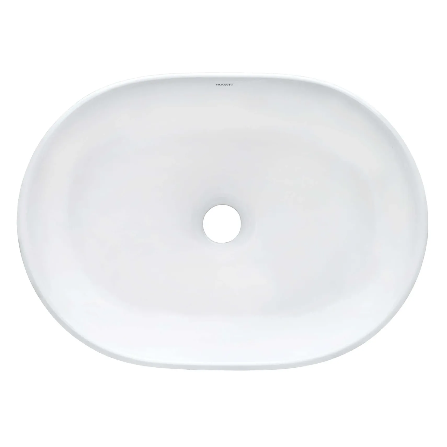 Ruvati Vista 24" Oval Vessel Porcelain Above Vanity Counter Bathroom Sink, White, RVB0424
