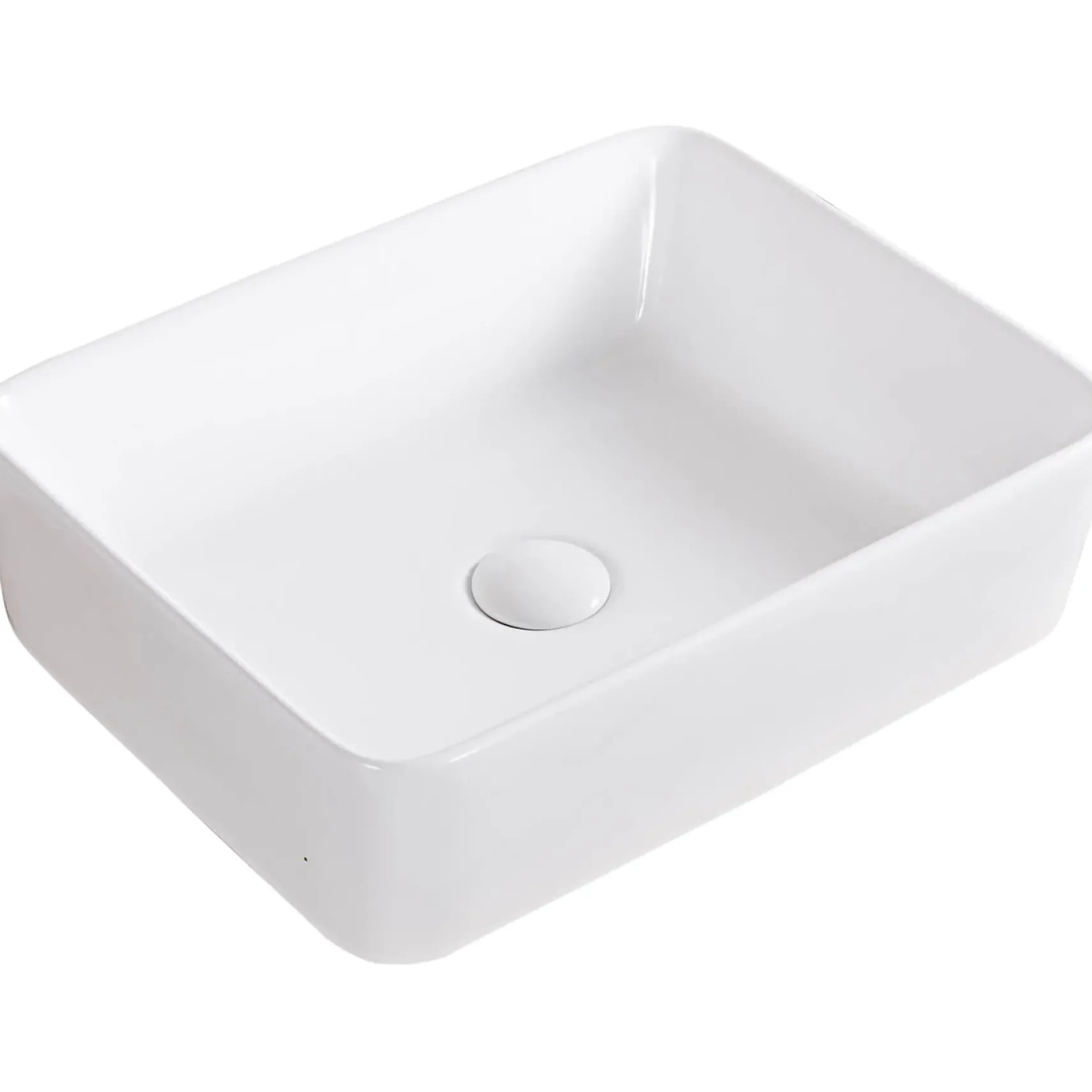 Ruvati Vista 19" Rectangle Vessel Porcelain Above Vanity Counter Bathroom Sink, White, RVB1915