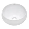 Ruvati Vista 12" Round Vessel Porcelain Above Counter Bathroom Sink, White, RVB0312