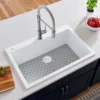 Ruvati 27" Drop-in Topmount Granite Composite Kitchen Sink, Arctic White, RVG1027WH