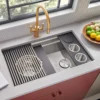 Ruvati Dual-Tier Nova 33" Undermount Stainless Steel Workstation Kitchen Sink, 16 Gauge, RVH8224