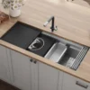 Ruvati Dual-Tier Nova 45" Undermount Stainless Steel Workstation Kitchen Sink, 16 Gauge, RVH8335