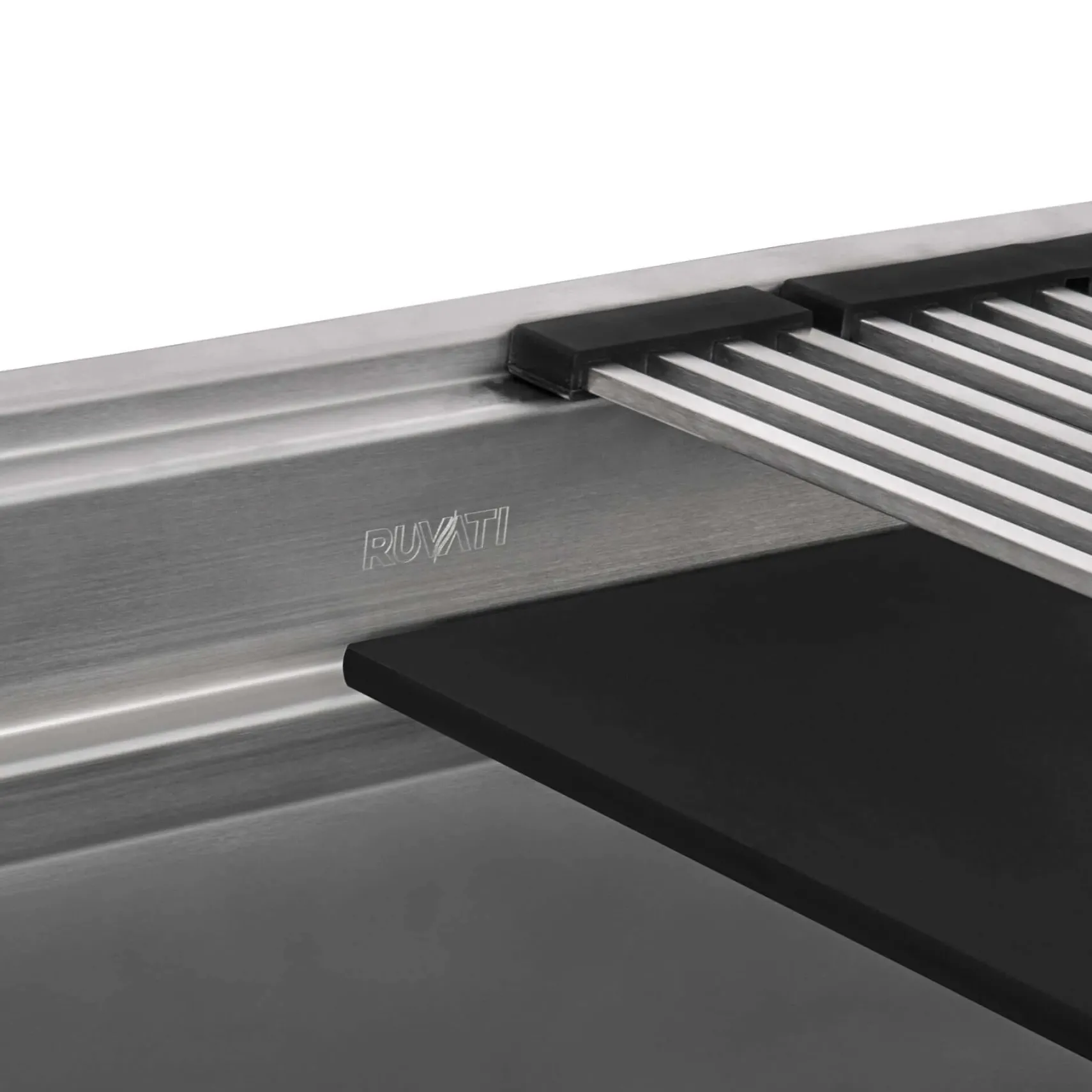Ruvati Dual Tier Nova 33" Undermount Stainless Steel Workstation Kitchen Sink, 60/40 Double Bowl, RVH8254