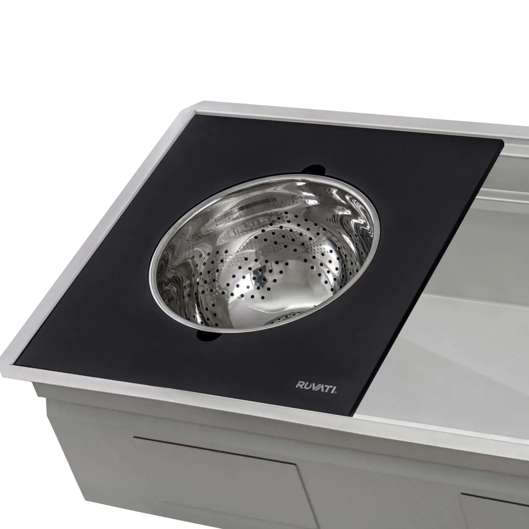 Ruvati Dual Tier Nova 33" Undermount Stainless Steel Workstation Kitchen Sink, 60/40 Double Bowl, RVH8254