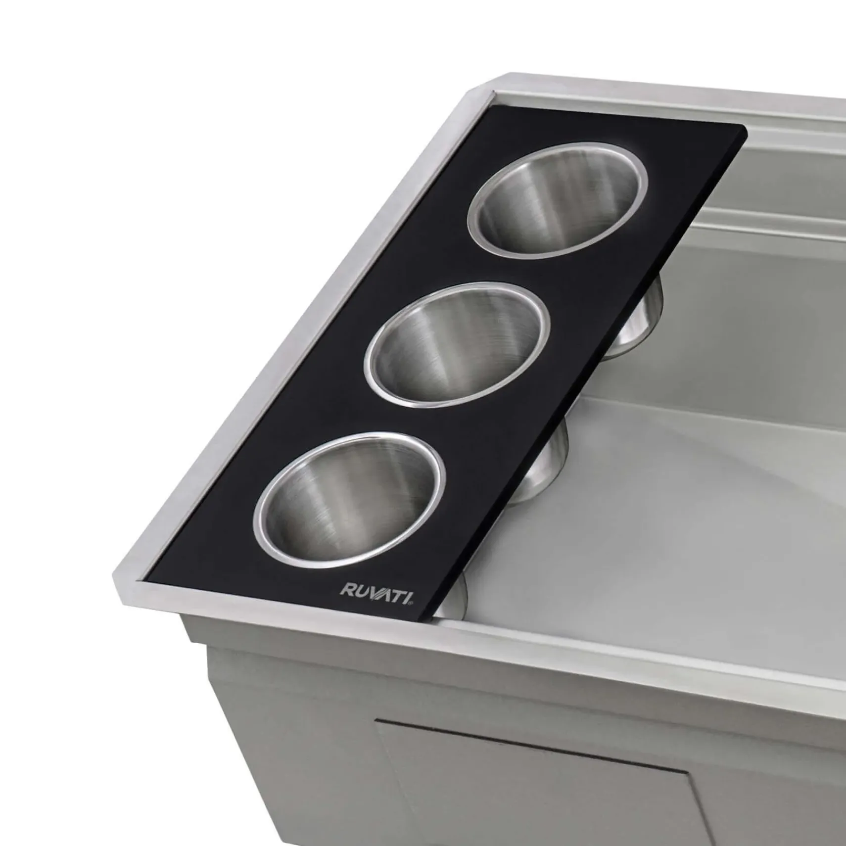 Ruvati Dual Tier Nova 33" Undermount Stainless Steel Workstation Kitchen Sink, 60/40 Double Bowl, RVH8254