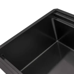 Ruvati Dual-Tier Pro 45-inch Gunmetal Black Stainless Steel Workstation Two-Tiered Ledge Undermount Kitchen Sink, 16, RVH6333BL