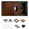 Ruvati Dual-Tier Pro 33-inch Gunmetal Black Stainless Steel Workstation Two-Tiered Ledge Kitchen Sink Undermount, 16, RVH6222BL