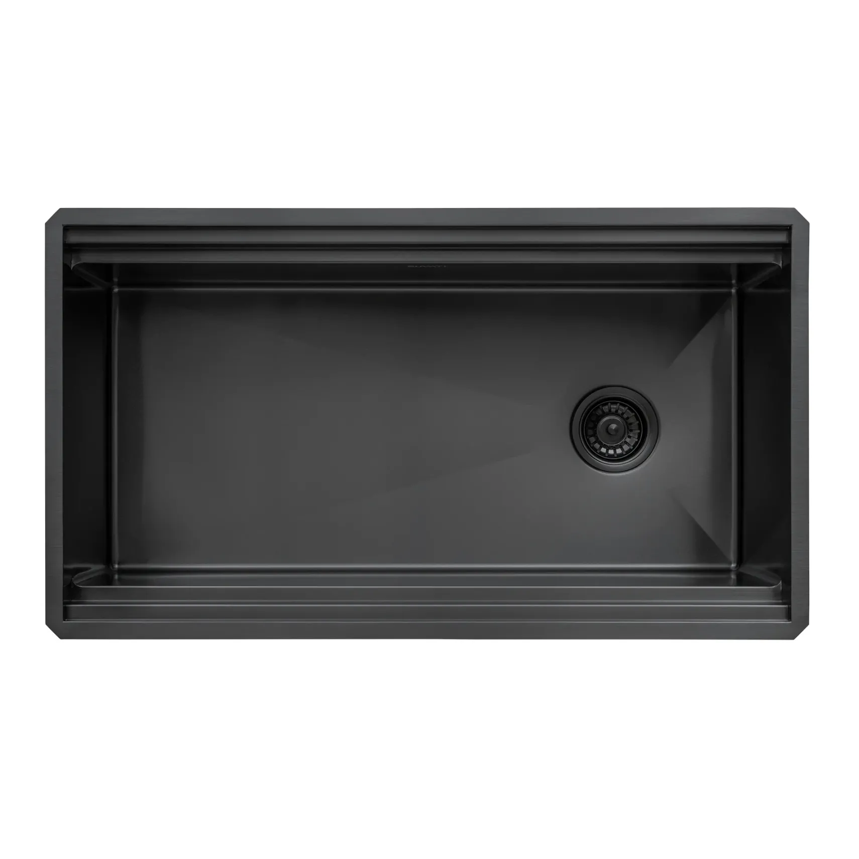 Ruvati Dual-Tier Pro 33-inch Gunmetal Black Stainless Steel Workstation Two-Tiered Ledge Kitchen Sink Undermount, 16, RVH6222BL