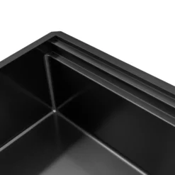Ruvati Dual-Tier Pro 33-inch Gunmetal Black Stainless Steel Workstation Two-Tiered Ledge Kitchen Sink Undermount, 16, RVH6222BL