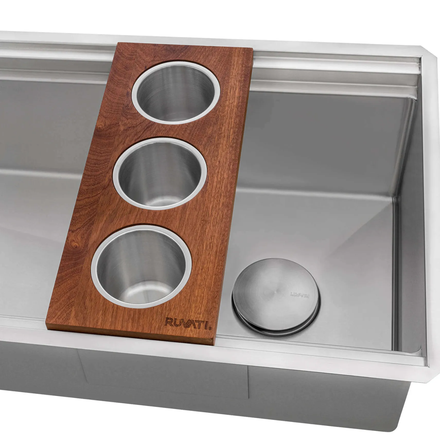 Ruvati Dual-Tier Pro 45-inch Workstation Two-Tiered Double Ledge Kitchen Sink Undermount 16 Gauge Stainless Steel, 16, RVH6333ST