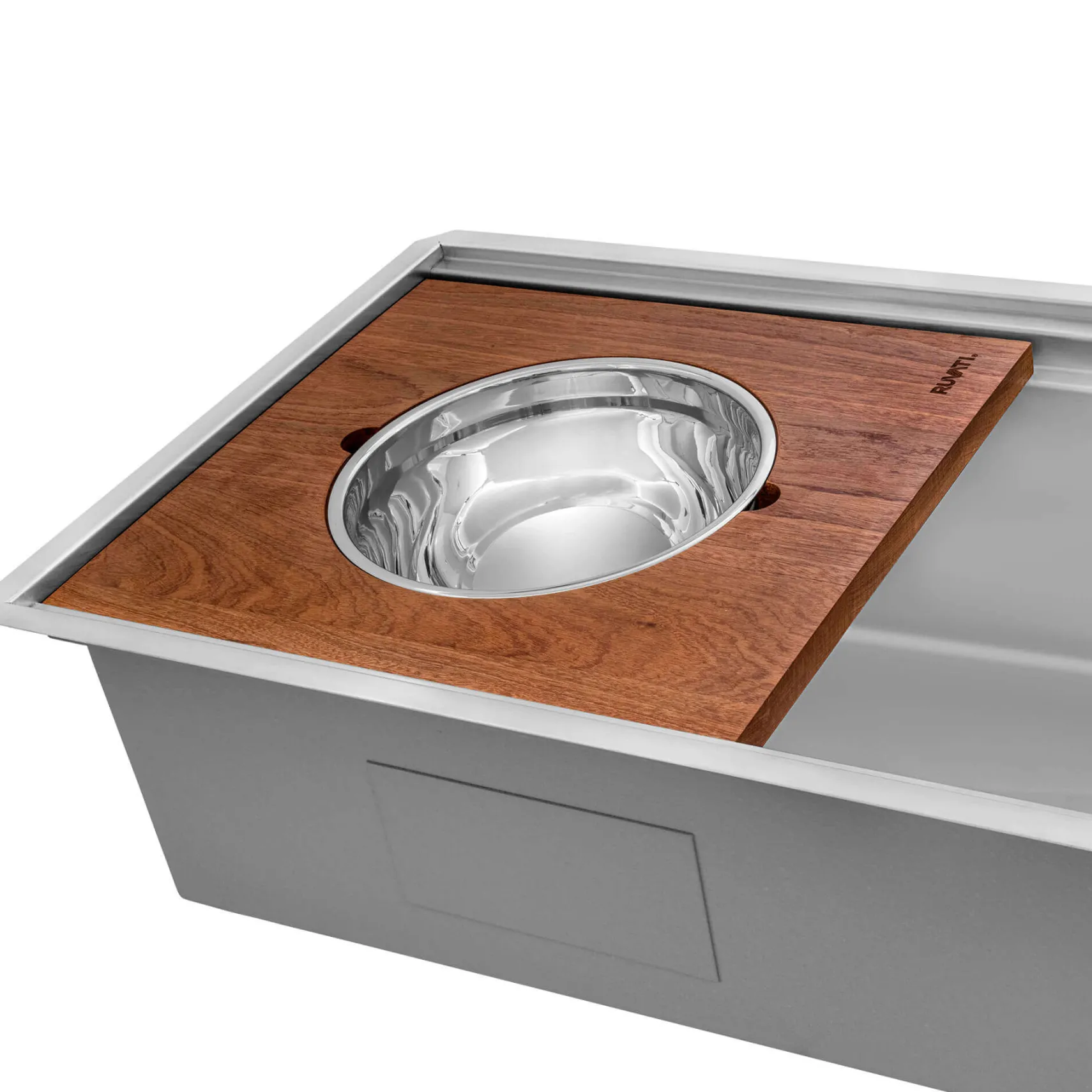 Ruvati Dual-Tier Pro 45-inch Workstation Two-Tiered Double Ledge Kitchen Sink Undermount 16 Gauge Stainless Steel, 16, RVH6333ST
