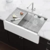 Ruvati epiCast 33" Granite Composite Workstation Apron-front Farmhouse Sink, Arctic White, RVG1533WH