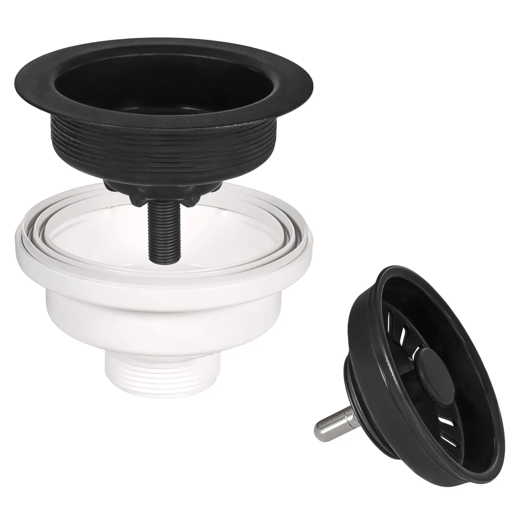 Ruvati epiGranite 33" Drop-in Topmount Granite Composite Kitchen Sink, Midnight Black, RVG1033BK