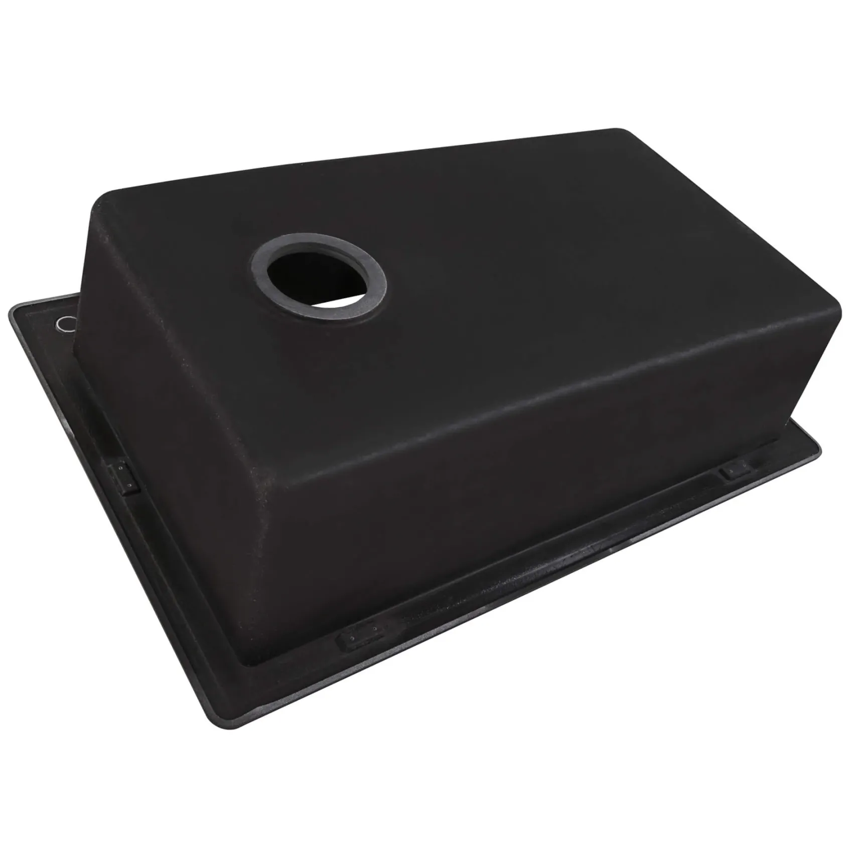 Ruvati epiGranite 33" Drop-in Topmount Granite Composite Kitchen Sink, Midnight Black, RVG1033BK