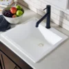 Ruvati epiGranite 24" Drop-in Topmount Granite Composite Kitchen Sink, Arctic White, RVG1023WH