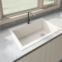 Ruvati epiGranite 33" Drop-in Topmount Granite Composite Kitchen Sink, Caribbean Sand, RVG1033CS