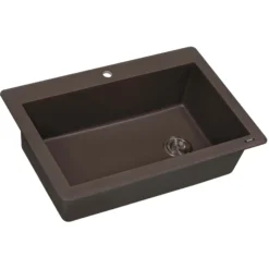 Ruvati epiGranite 33" Drop-in Topmount Granite Composite Kitchen Sink, Espresso / Coffee Brown, RVG1033ES