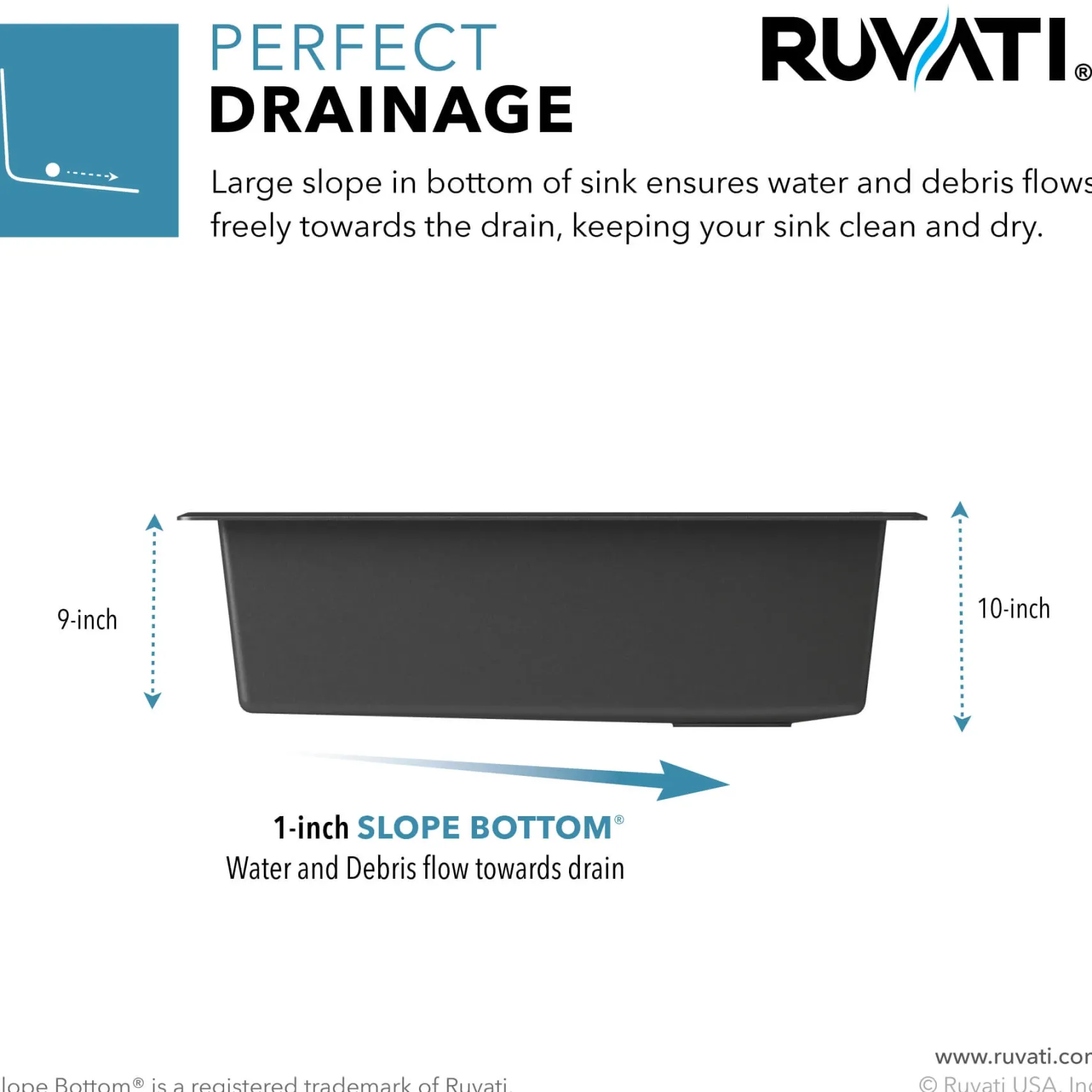 Ruvati epiGranite 33" Drop-in Topmount Granite Composite Kitchen Sink, Espresso / Coffee Brown, RVG1033ES