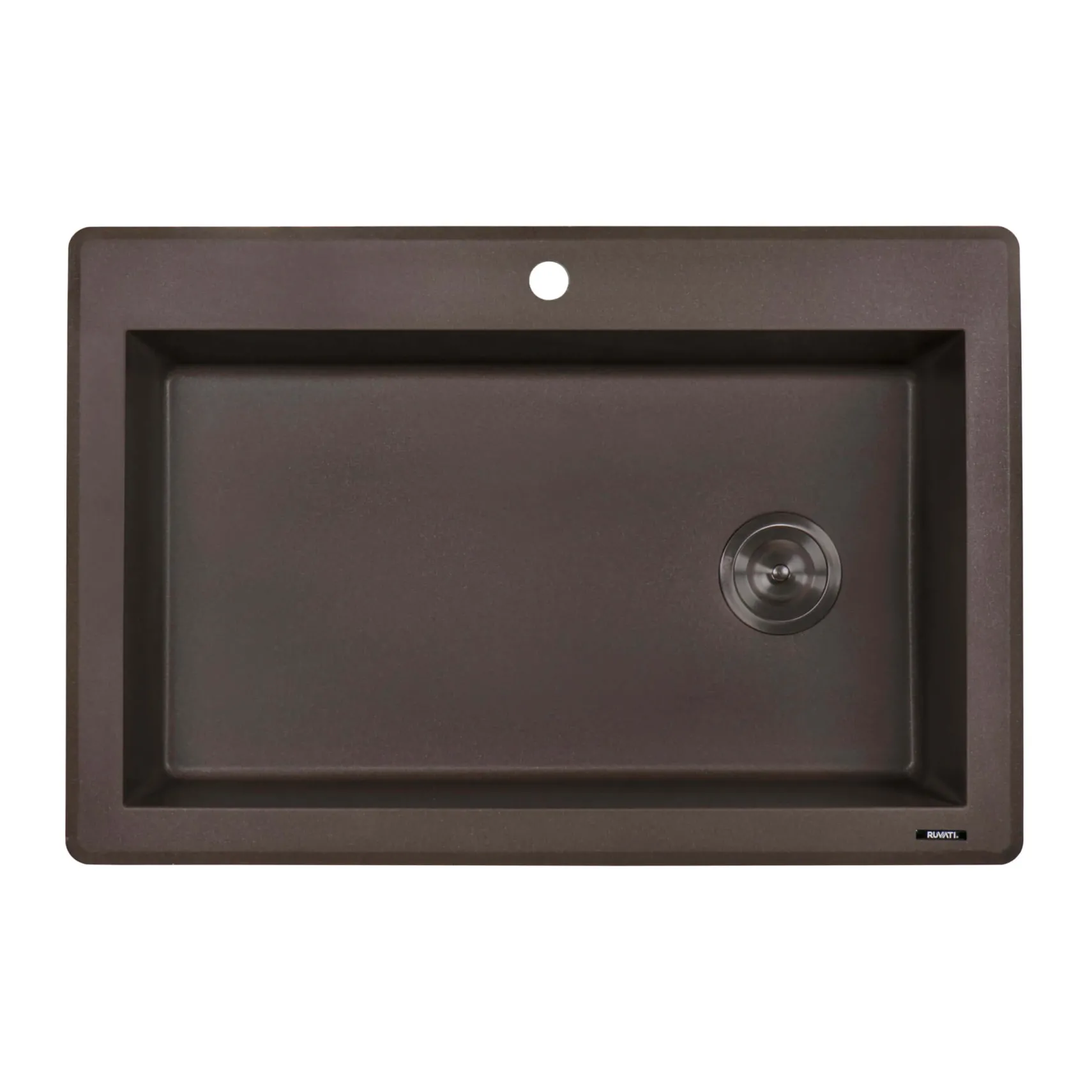 Ruvati epiGranite 33" Drop-in Topmount Granite Composite Kitchen Sink, Espresso / Coffee Brown, RVG1033ES