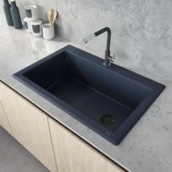 Ruvati epiGranite 33" Drop-in Topmount Granite Composite Kitchen Sink, Catalina Blue, RVG1033LU