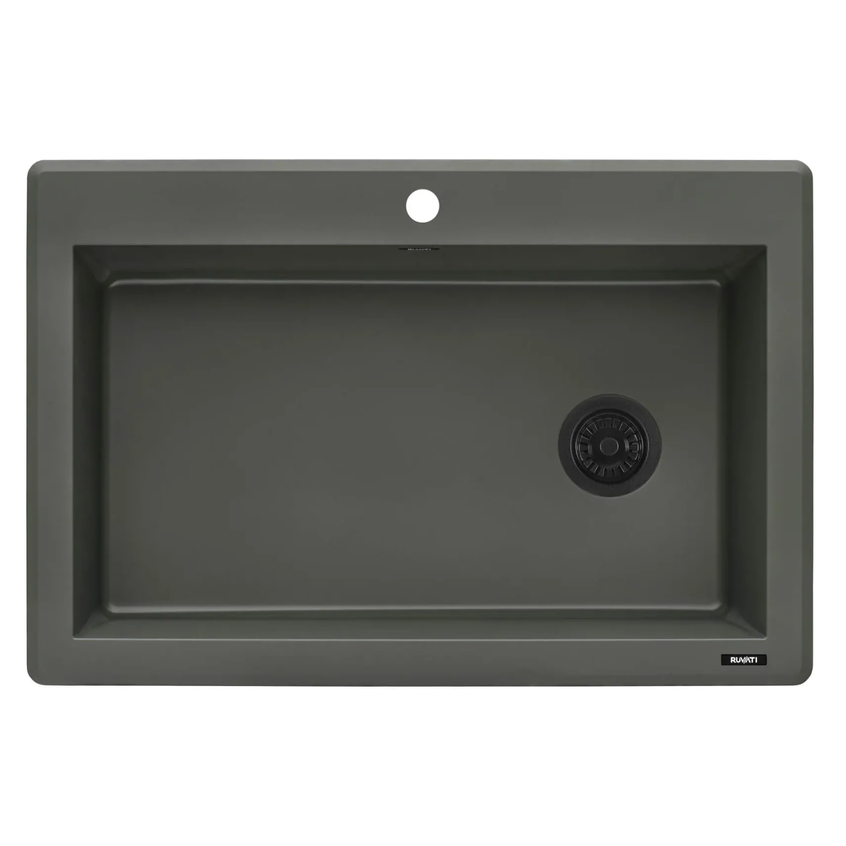 Ruvati epiGranite 33" Drop-in Topmount Granite Composite Kitchen Sink, Juniper Green, RVG1033RN
