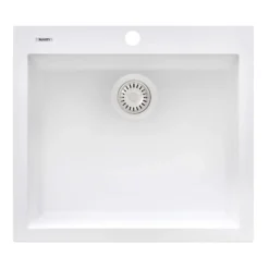 Ruvati epiGranite 22" Drop-in Topmount Granite Composite Bar/Prep Sink, Arctic White, RVG1022WH