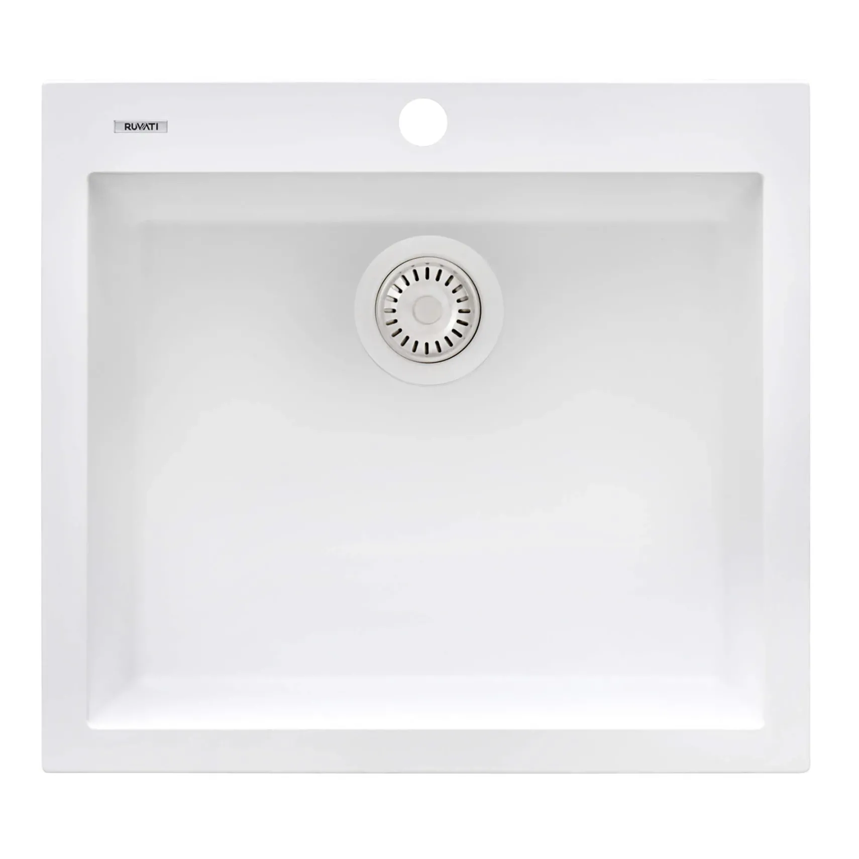 Ruvati epiGranite 22" Drop-in Topmount Granite Composite Bar/Prep Sink, Arctic White, RVG1022WH