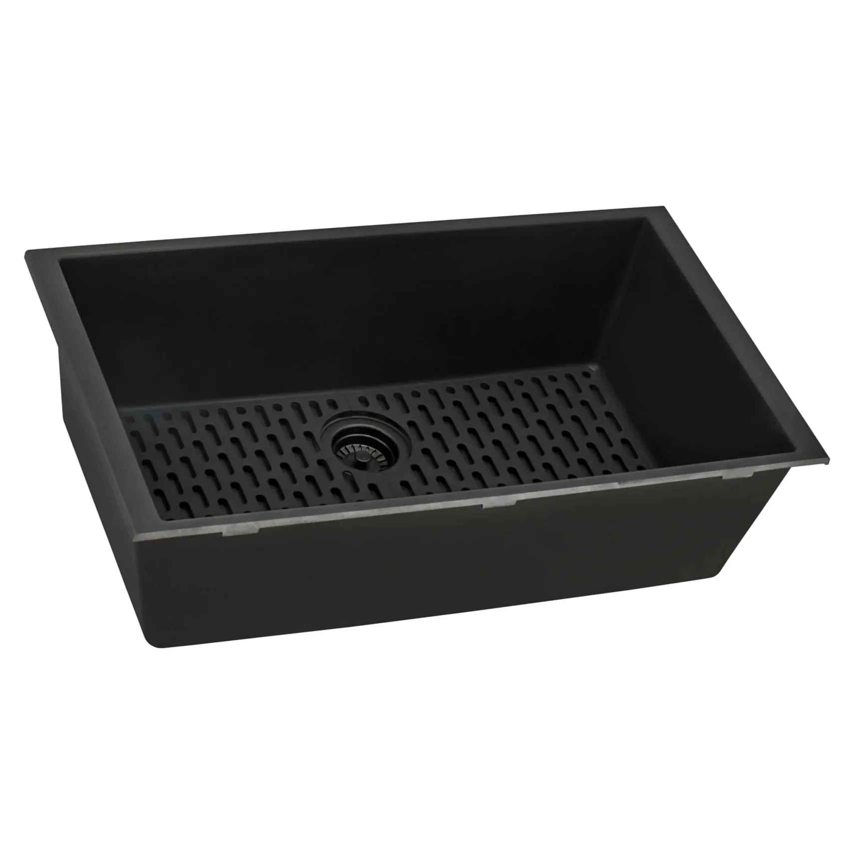 Ruvati epiGranite 33" Undermount Granite Composite Kitchen Sink, Midnight Black, RVG2080BK