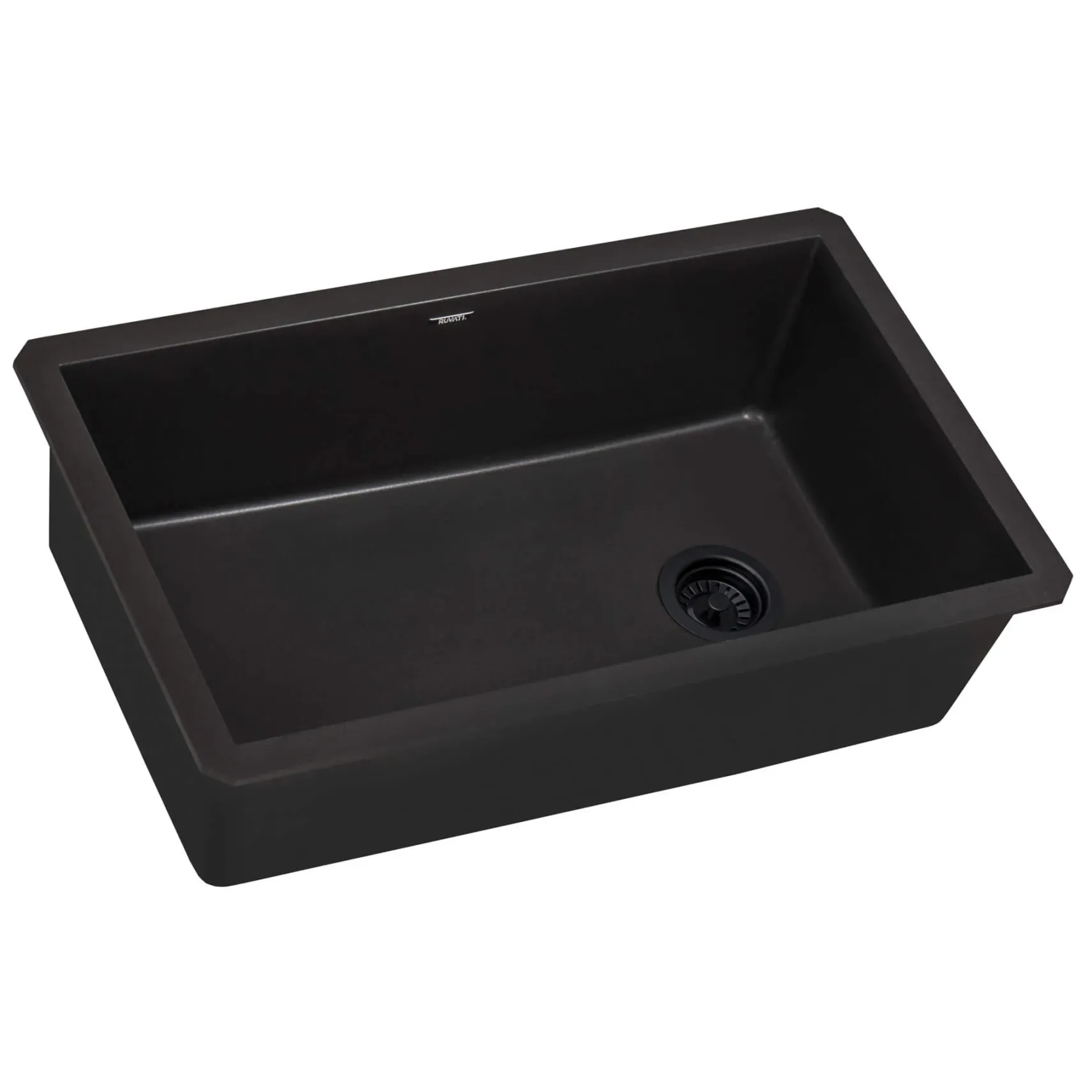 Ruvati epiGranite 32" Undermount Granite Composite Kitchen Sink, Midnight Black, RVG2033BK