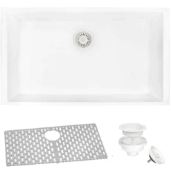 Ruvati epiGranite 30" Undermount Granite Composite Kitchen Sink, Arctic White, RVG2030WH