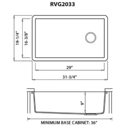 Ruvati epiGranite 32" Undermount Granite Composite Kitchen Sink, Urban Gray, RVG2033UG